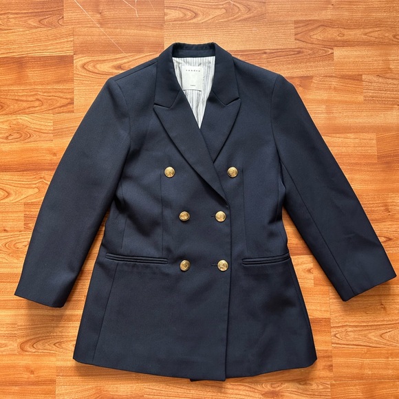 Sandro Sienne Navy Double Breasted Blazer - Picture 1 of 8